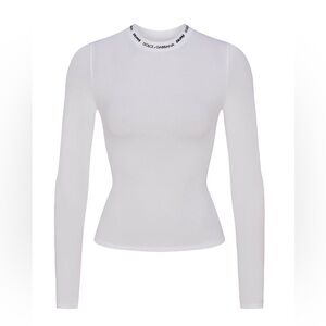 Dolce & Gabbana x Skims Cotton Jersey Long Sleeve T-Shirt - White - Sz S - NWT
